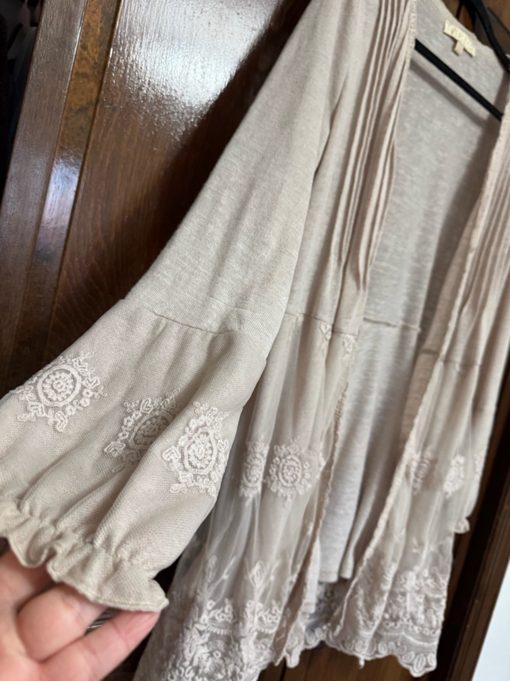 Everleigh Romantic Lace Tunic Cardigan Blouse Cottagecore Anthro Style XL